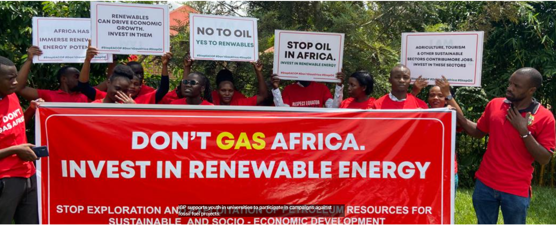 IGP supports youth in universities to participate in campaigns against fossil fuel projects.